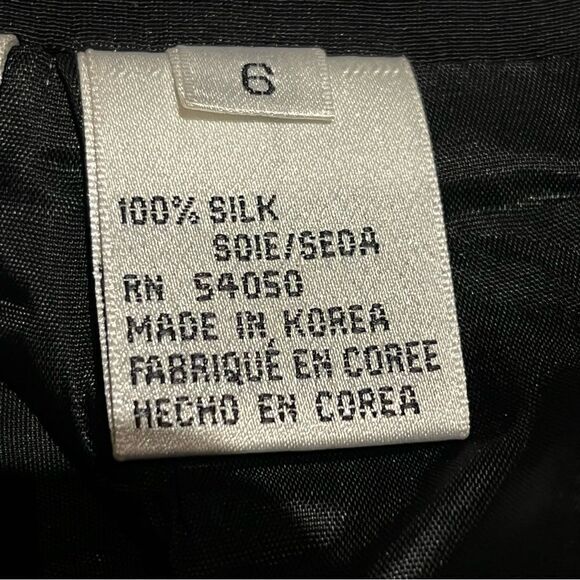 Vintage Black Silk Skirt Midi Size 6 - Picture 6 of 8